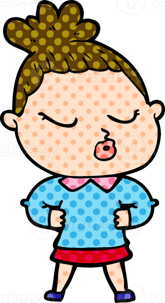 cartoon calm woman png