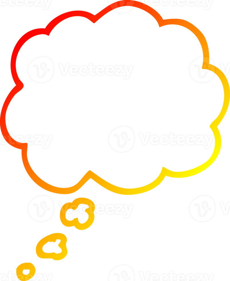 warm gradient line drawing of a cartoon expression bubble png