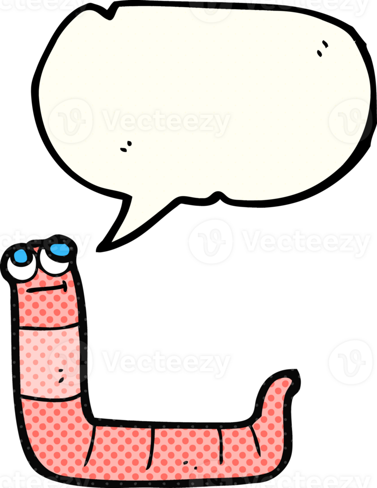 hand drawn comic book speech bubble cartoon worm png