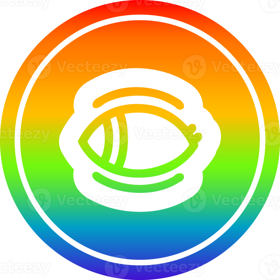 staring eye circular icon with rainbow gradient finish png