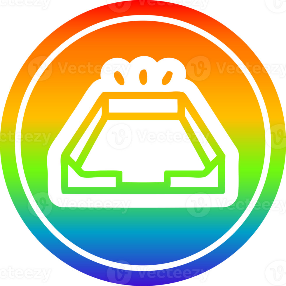 empty in tray circular icon with rainbow gradient finish png