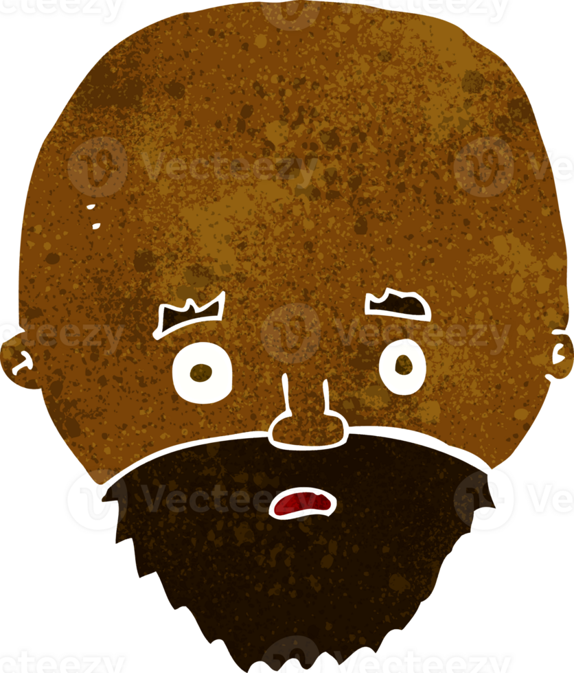 cartoon shocked man with beard png