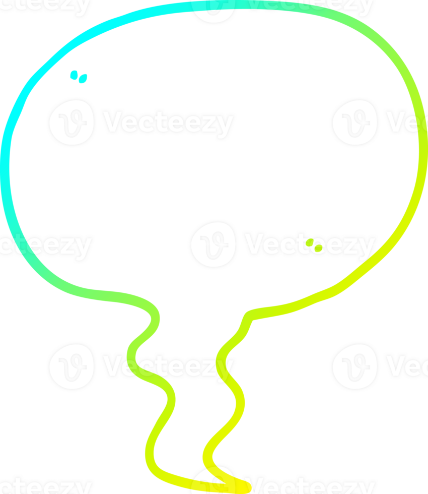 cold gradient line drawing of a cartoon speech bubble png
