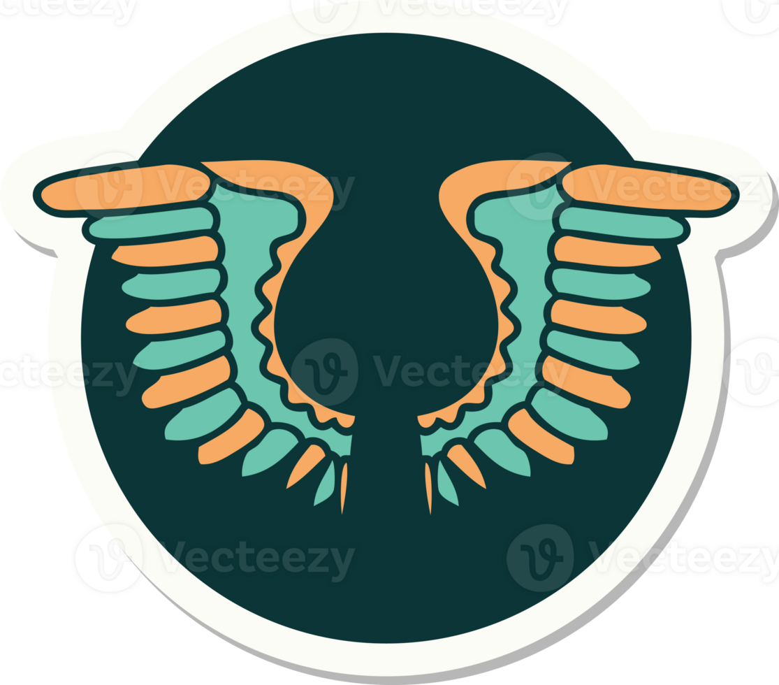 sticker of tattoo in traditional style of a wing png