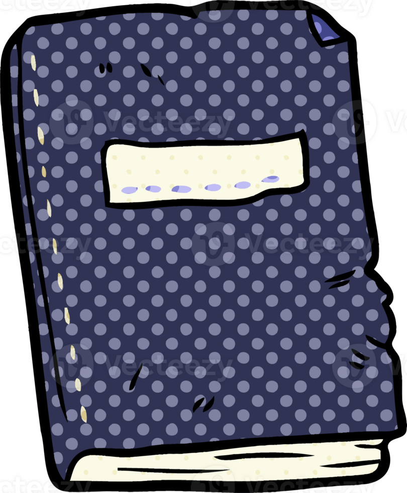 cartoon battered old notebook png