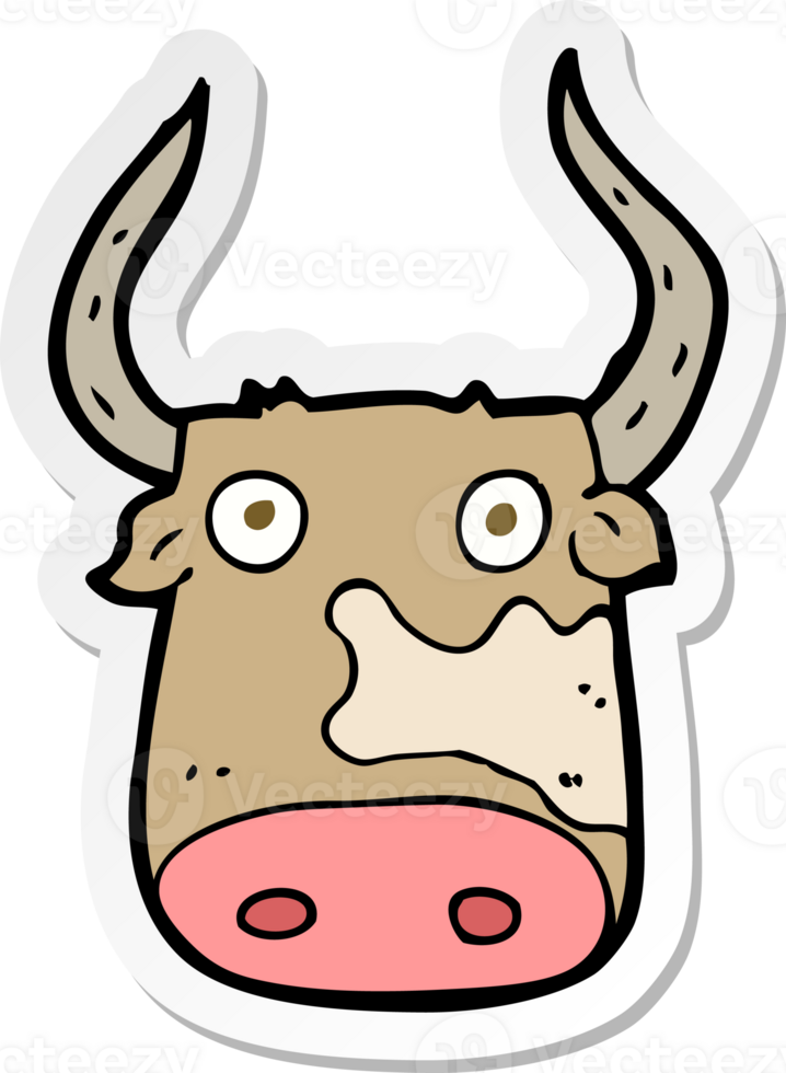 sticker of a cartoon cow png