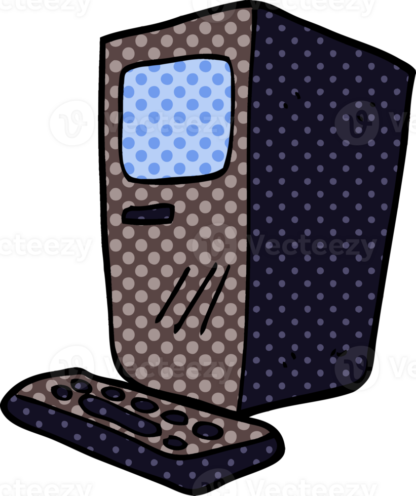 cartoon doodle computer and keyboard png