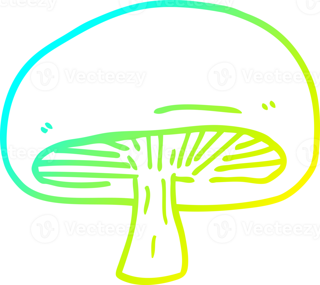 cold gradient line drawing of a cartoon chestnut mushroom png