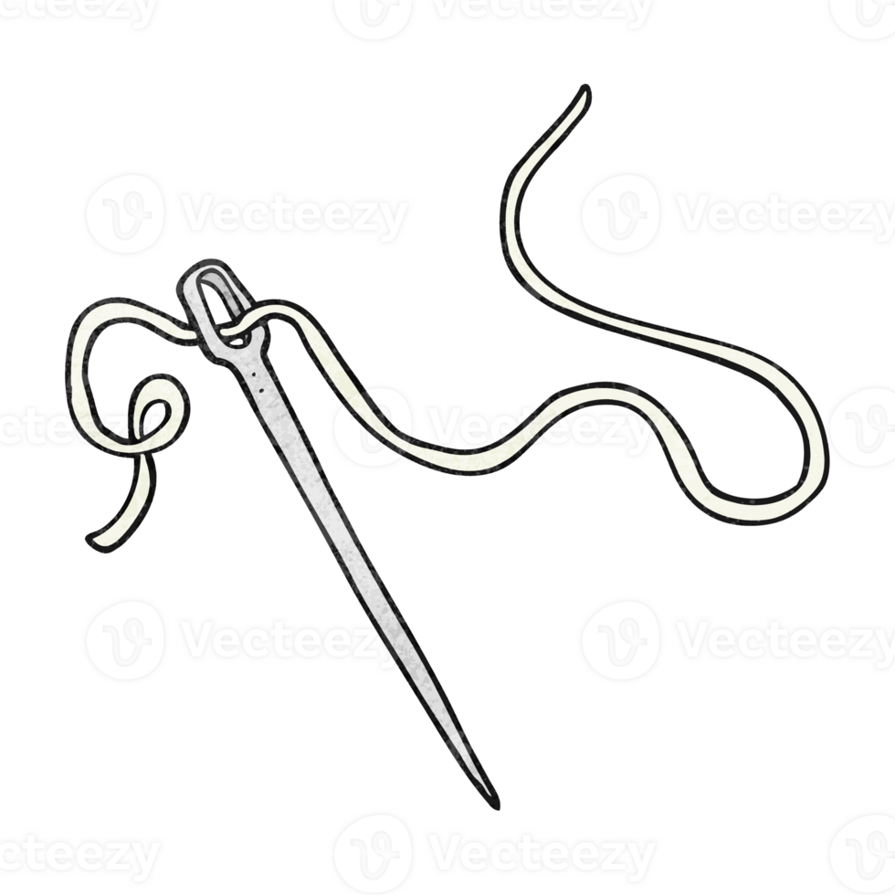 hand textured cartoon needle and thread png