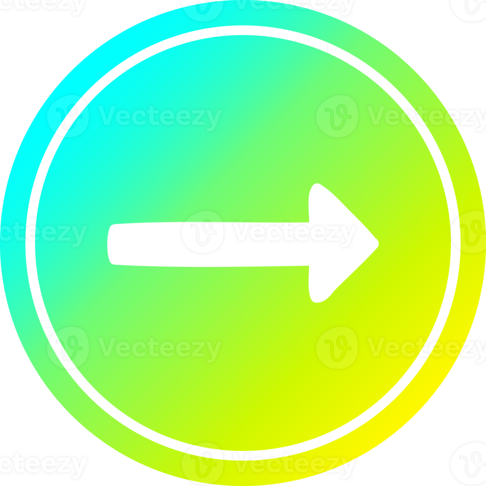 pointing arrow circular icon with cool gradient finish png