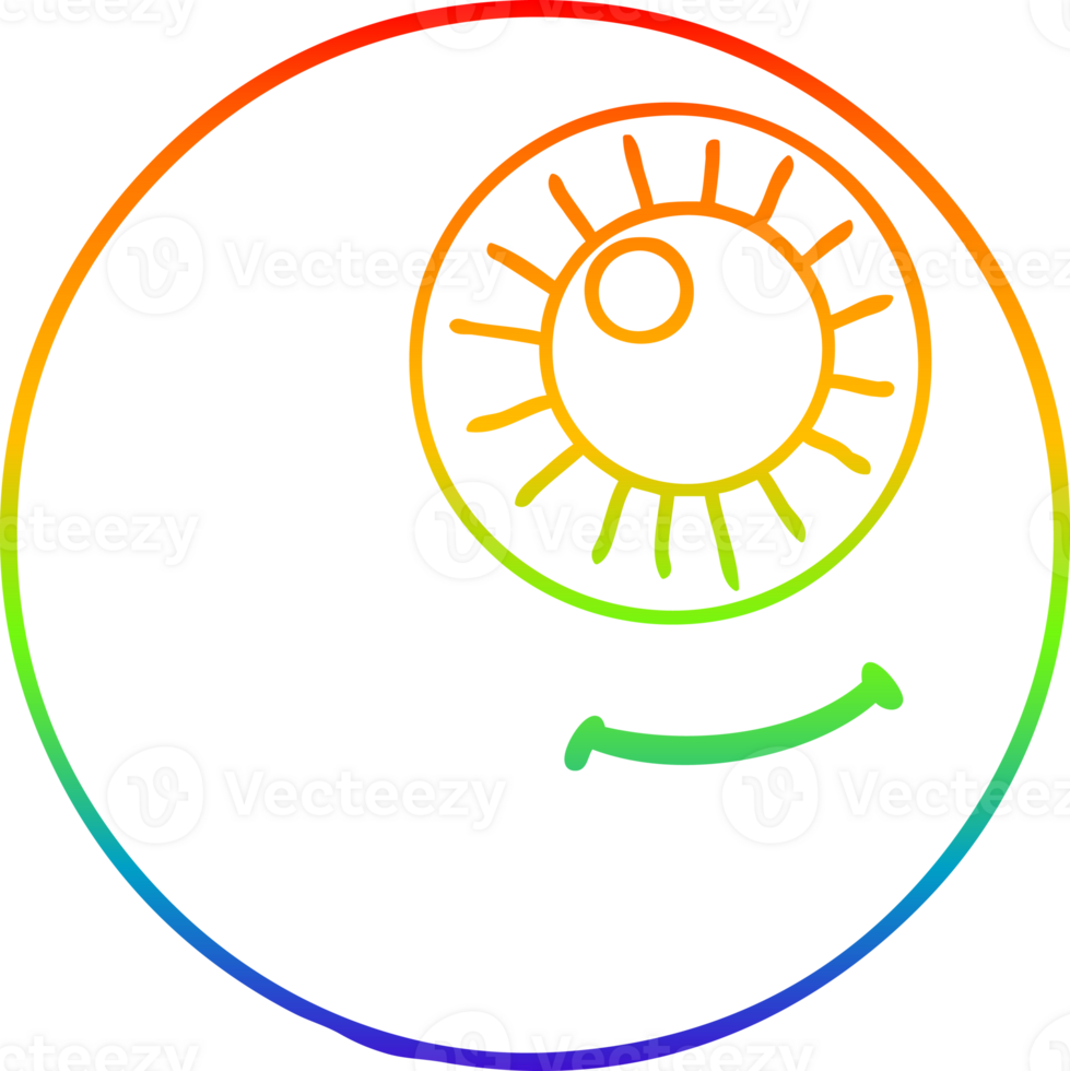 arco Iris gradiente linha desenhando do uma desenho animado globo ocular png
