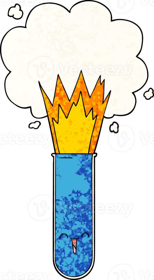 cartoon exploding chemicals in test tube png