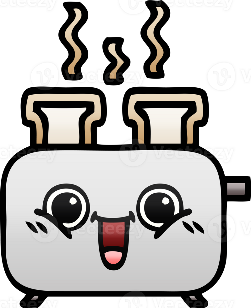 gradient shaded cartoon of a of a toaster png