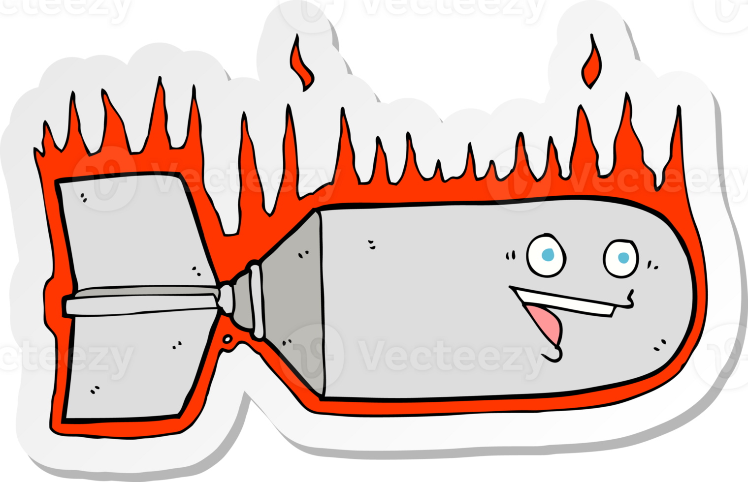 sticker of a cartoon falling bomb png