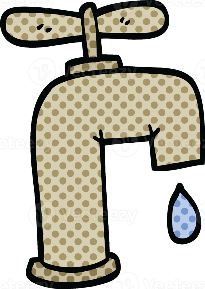 comic book style cartoon dripping faucet png