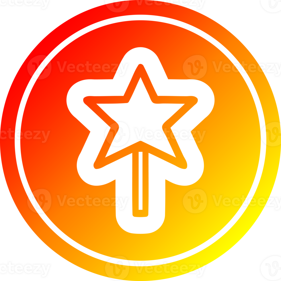 magic wand circular icon with warm gradient finish png