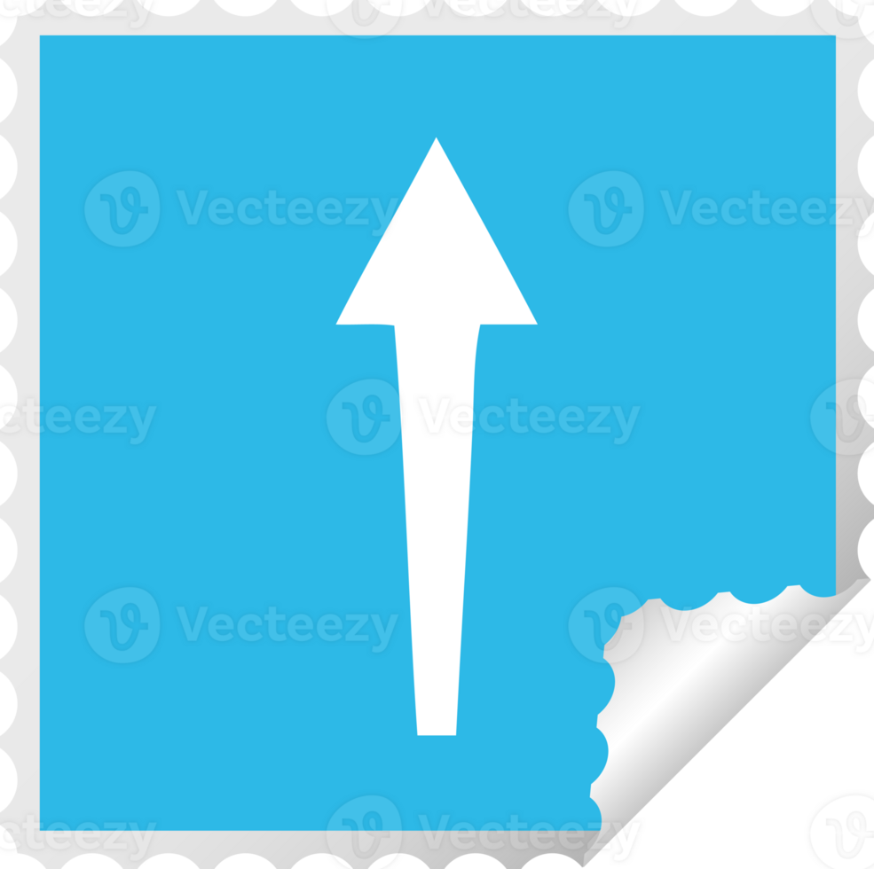 square peeling sticker quirky cartoon arrow png