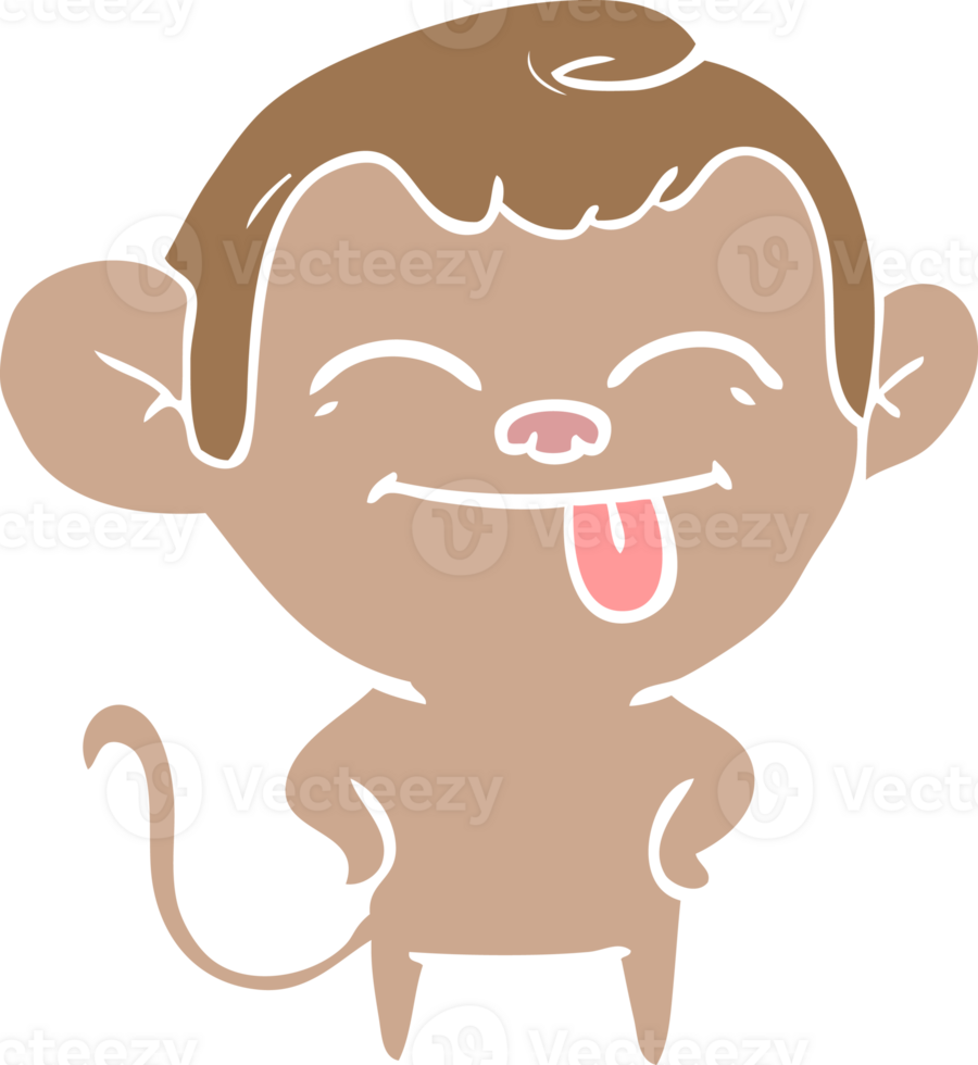 funny flat color style cartoon monkey png