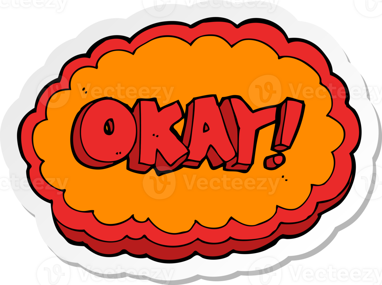 sticker of a cartoon okay sign png