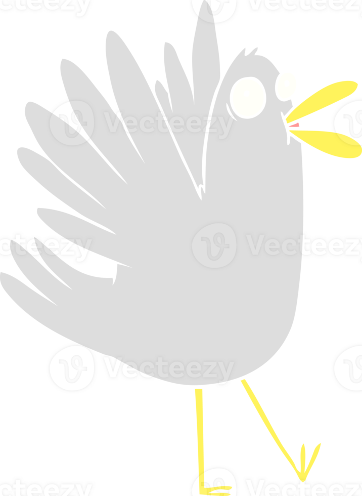 flat color style cartoon bird squawking png