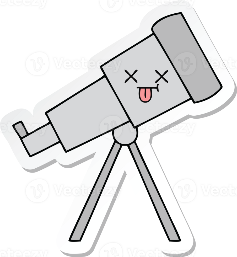 sticker of a cute cartoon telescope png