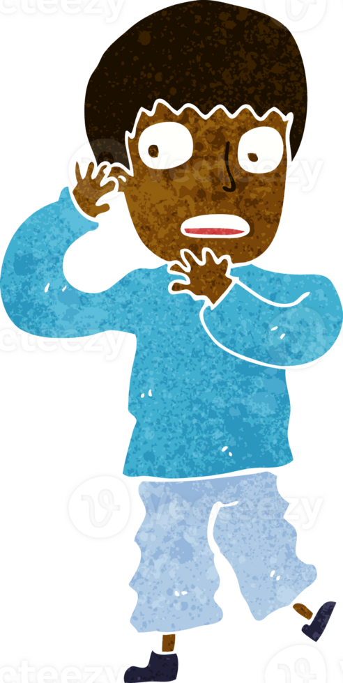 cartoon frightened boy png