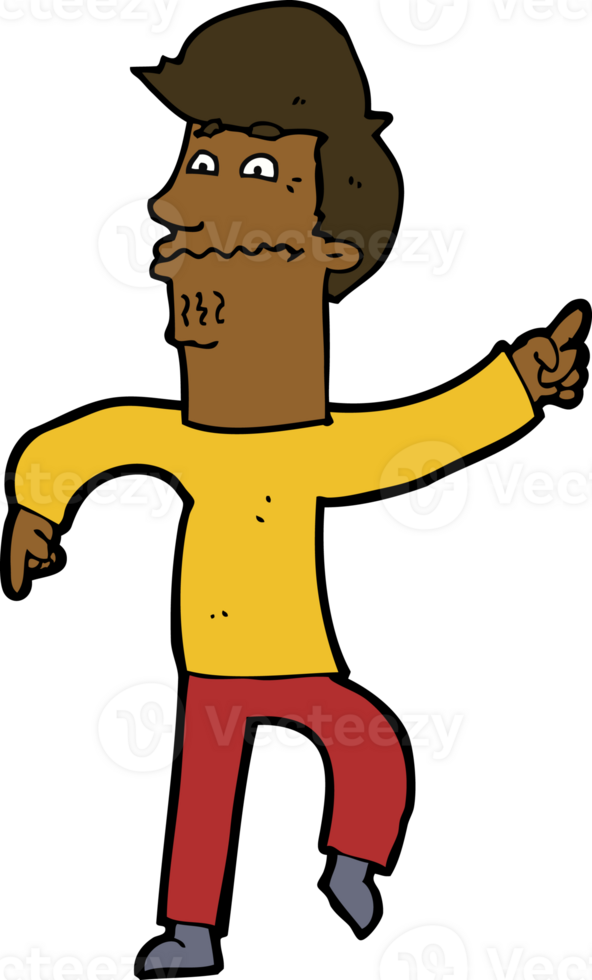 cartoon worried man pointing png