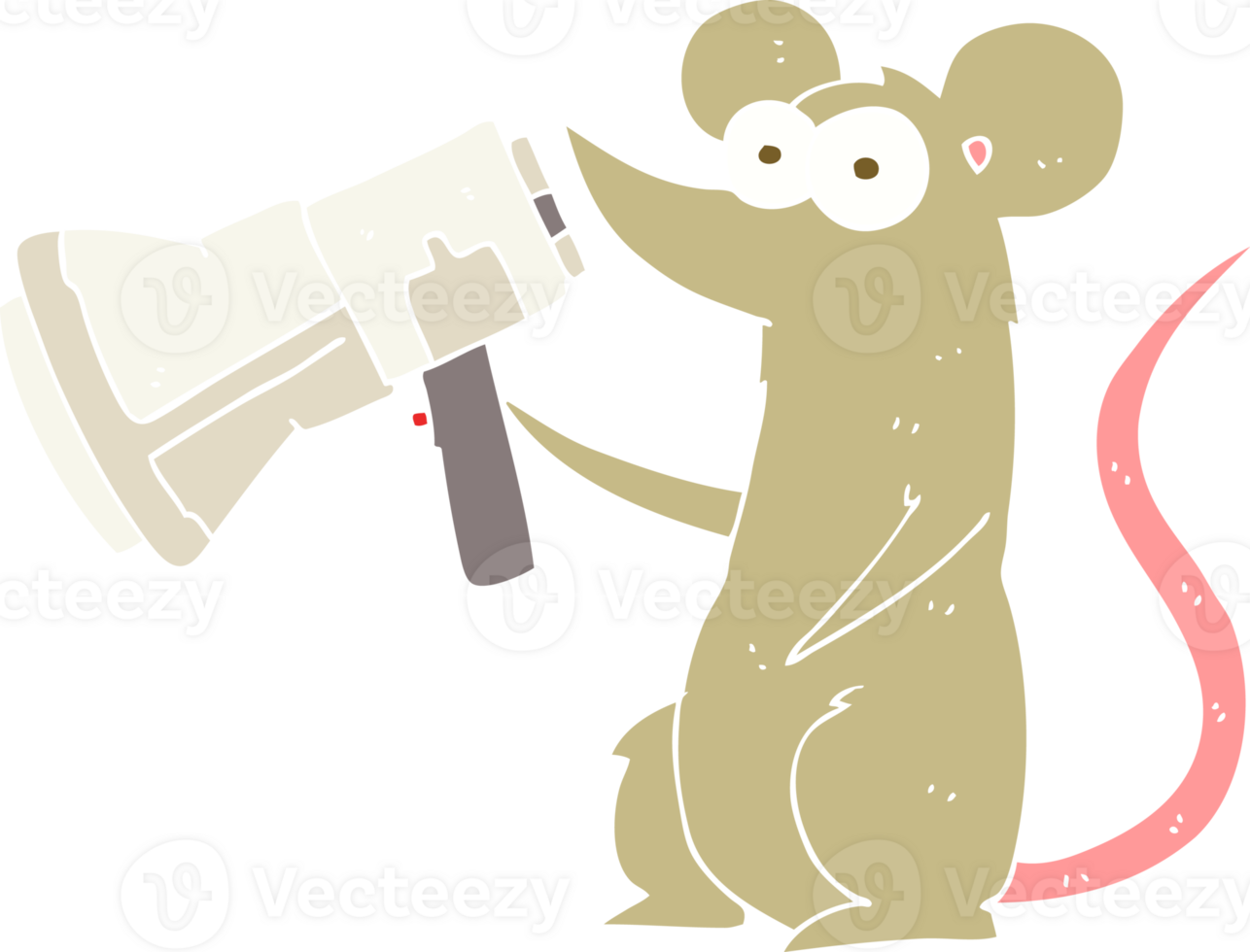flat color illustration of mouse with megaphone png