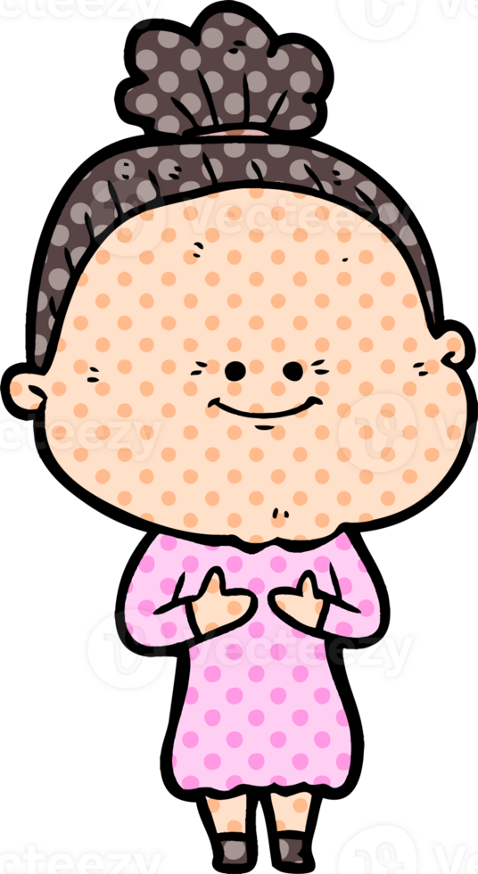 cartoon happy old woman png