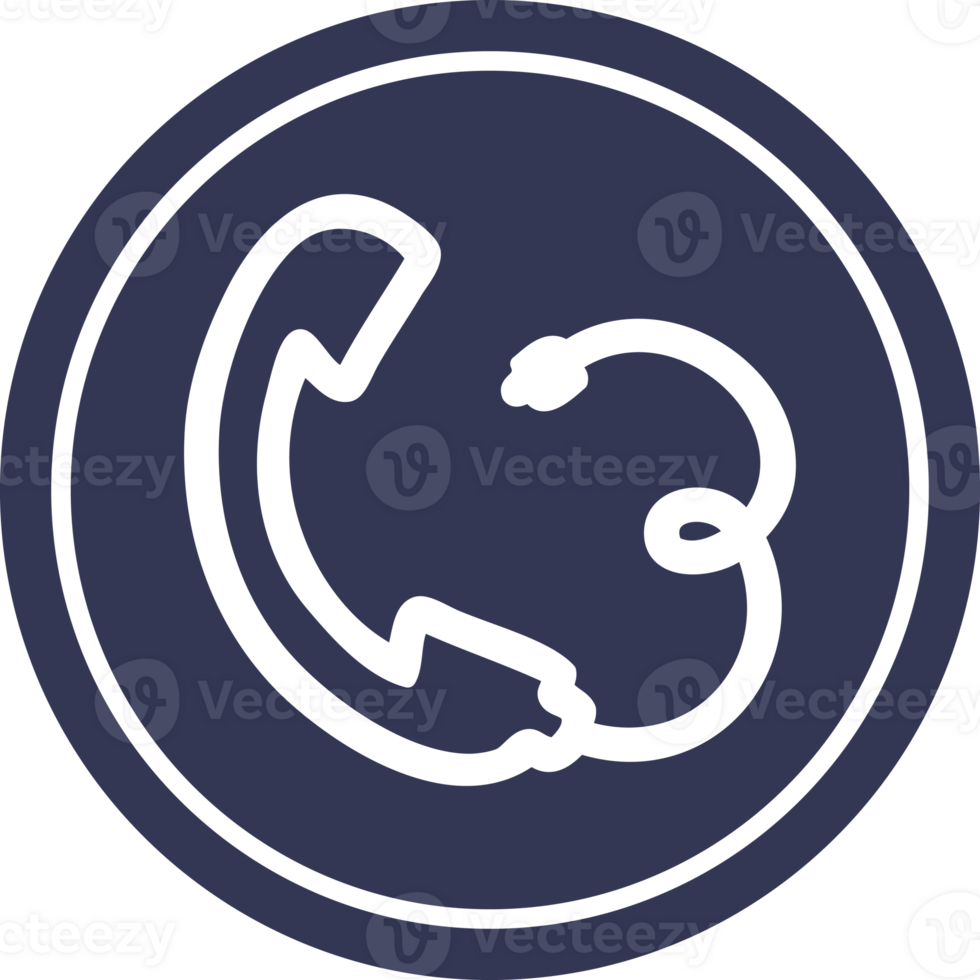 telephone handset circular icon symbol png