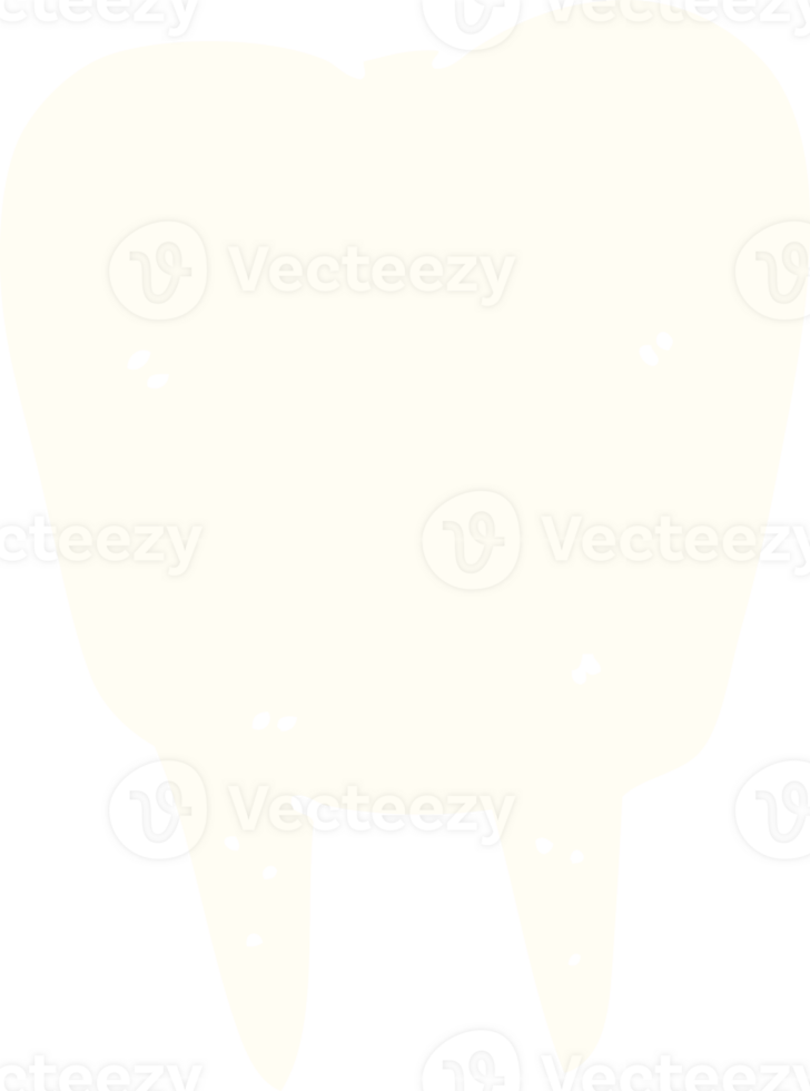 flat color style cartoon tooth png