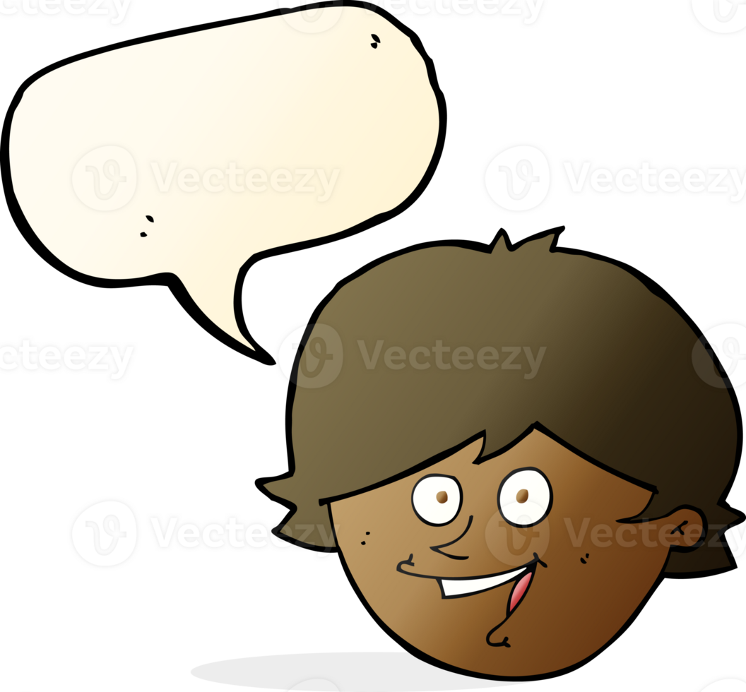 cartoon happy boy face with speech bubble png