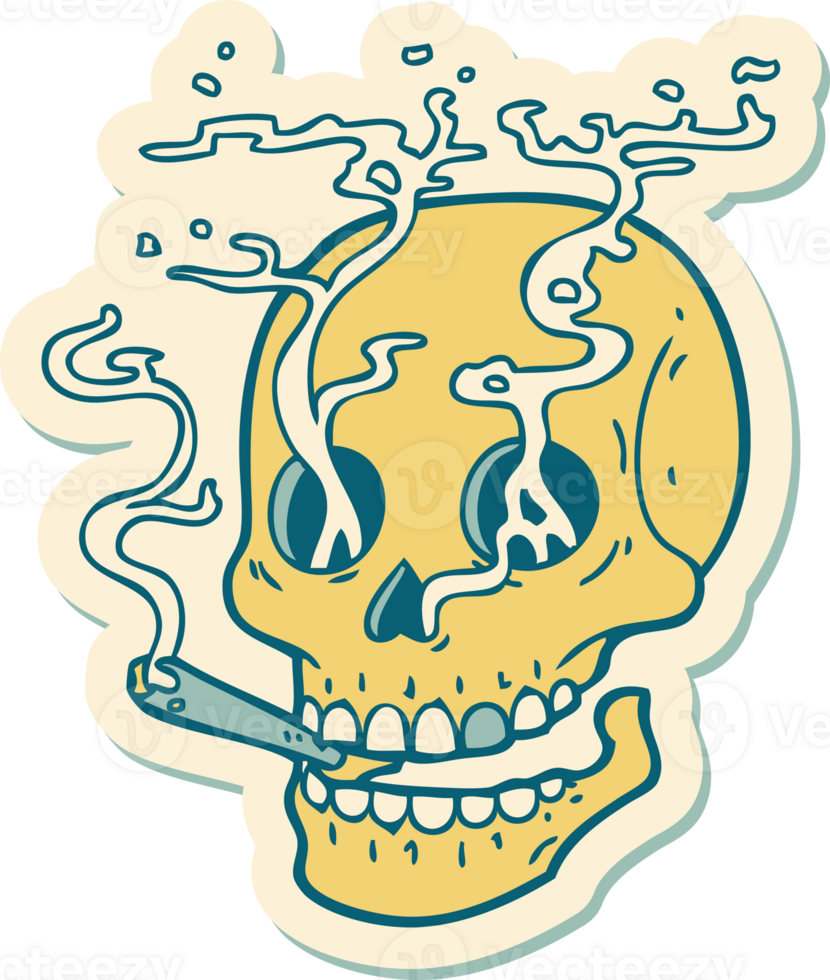 sticker of tattoo in traditional style of a skull png