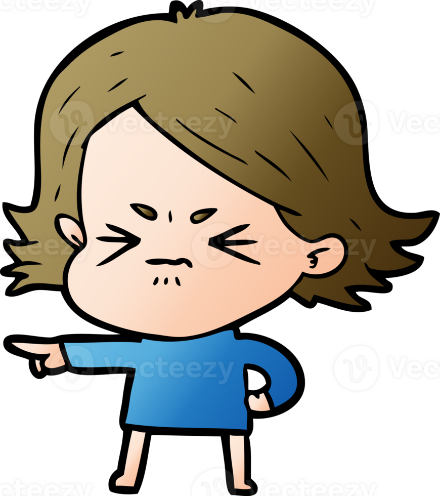 cartoon angry girl png