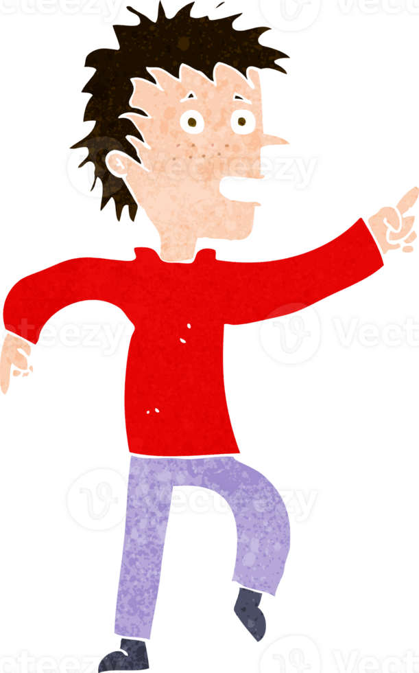 cartoon happy man pointing png