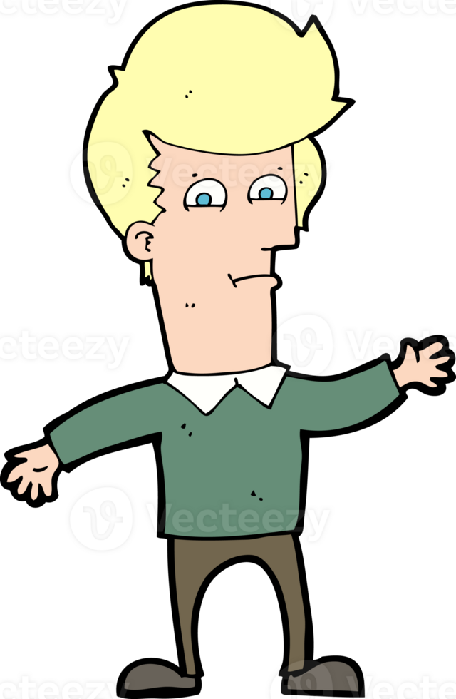 cartoon waving man png