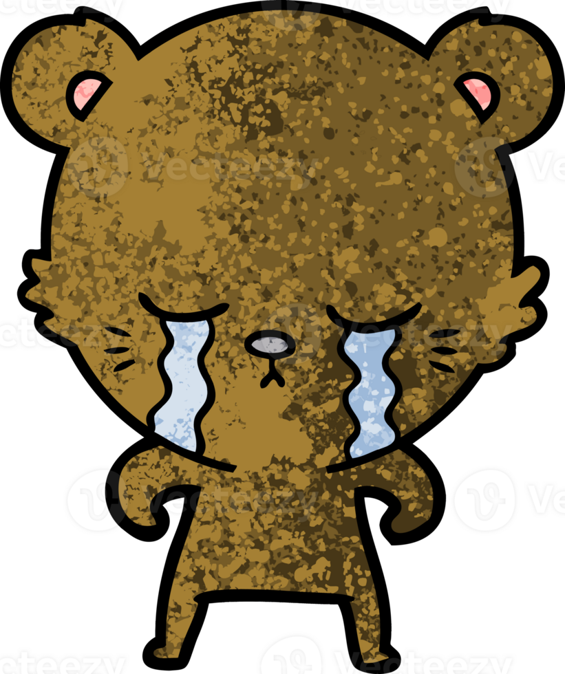 crying cartoon bear png