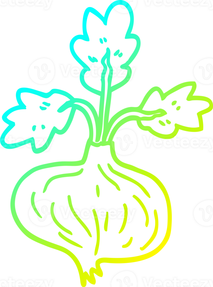 cold gradient line drawing of a cartoon old onion png