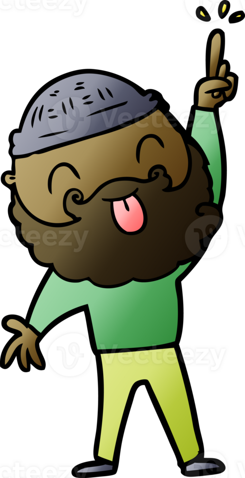 man with beard sticking out tongue png