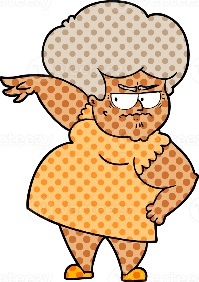 cartoon angry old woman png