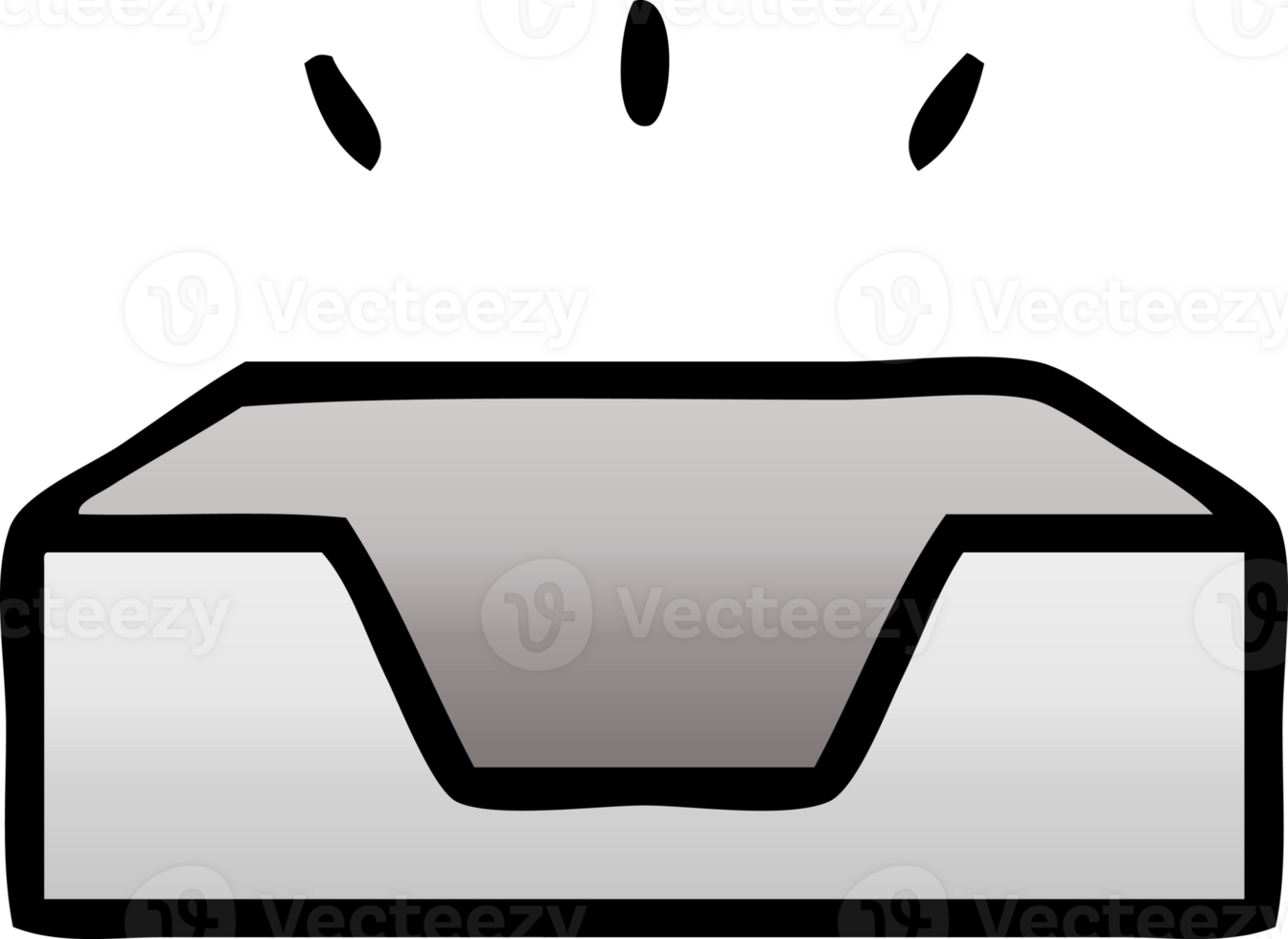 gradient shaded cartoon of a empty in tray png