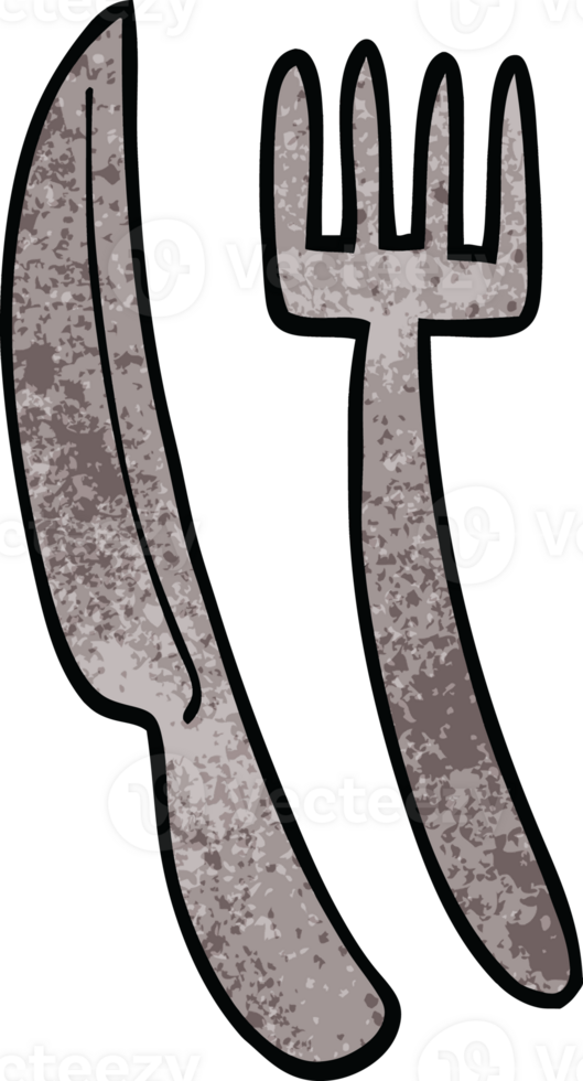 cartoon doodle knife and fork png