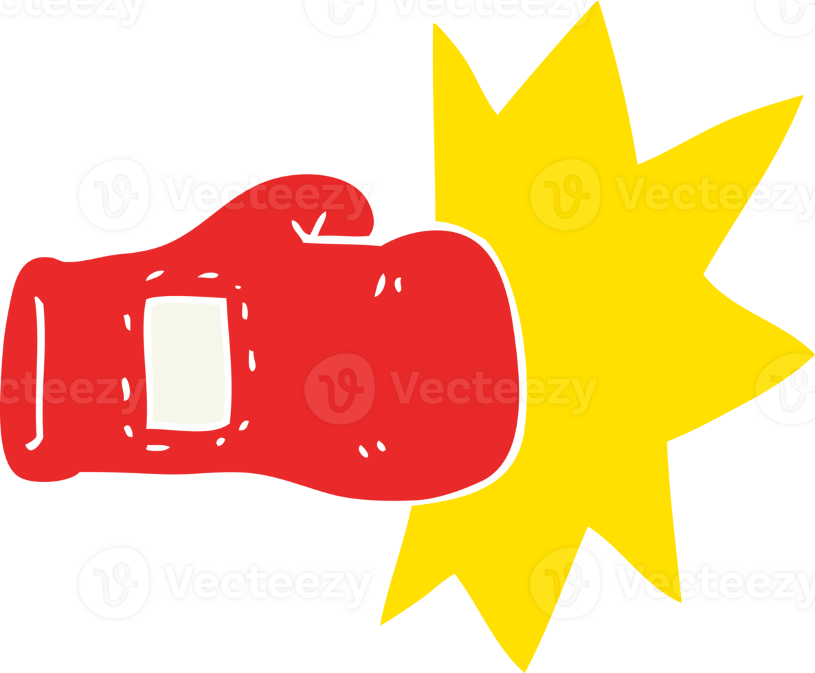 flat color illustration of boxing glove png