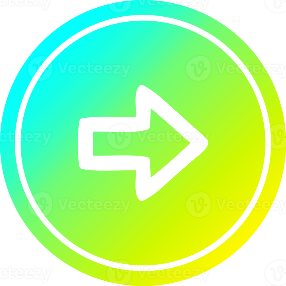 direction arrow circular icon with cool gradient finish png