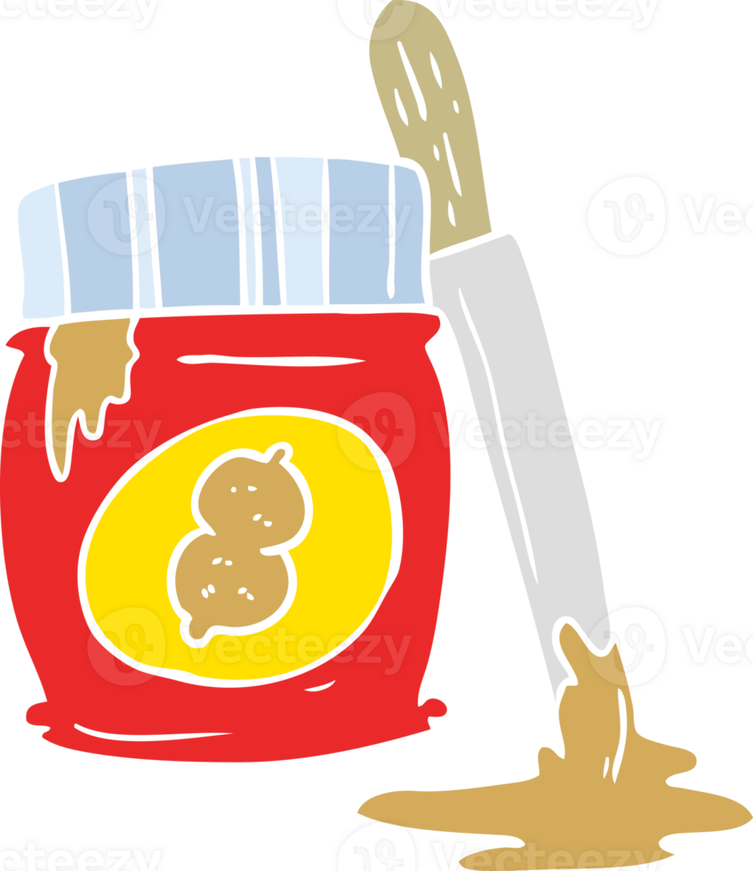 flat color style cartoon peanut butter png