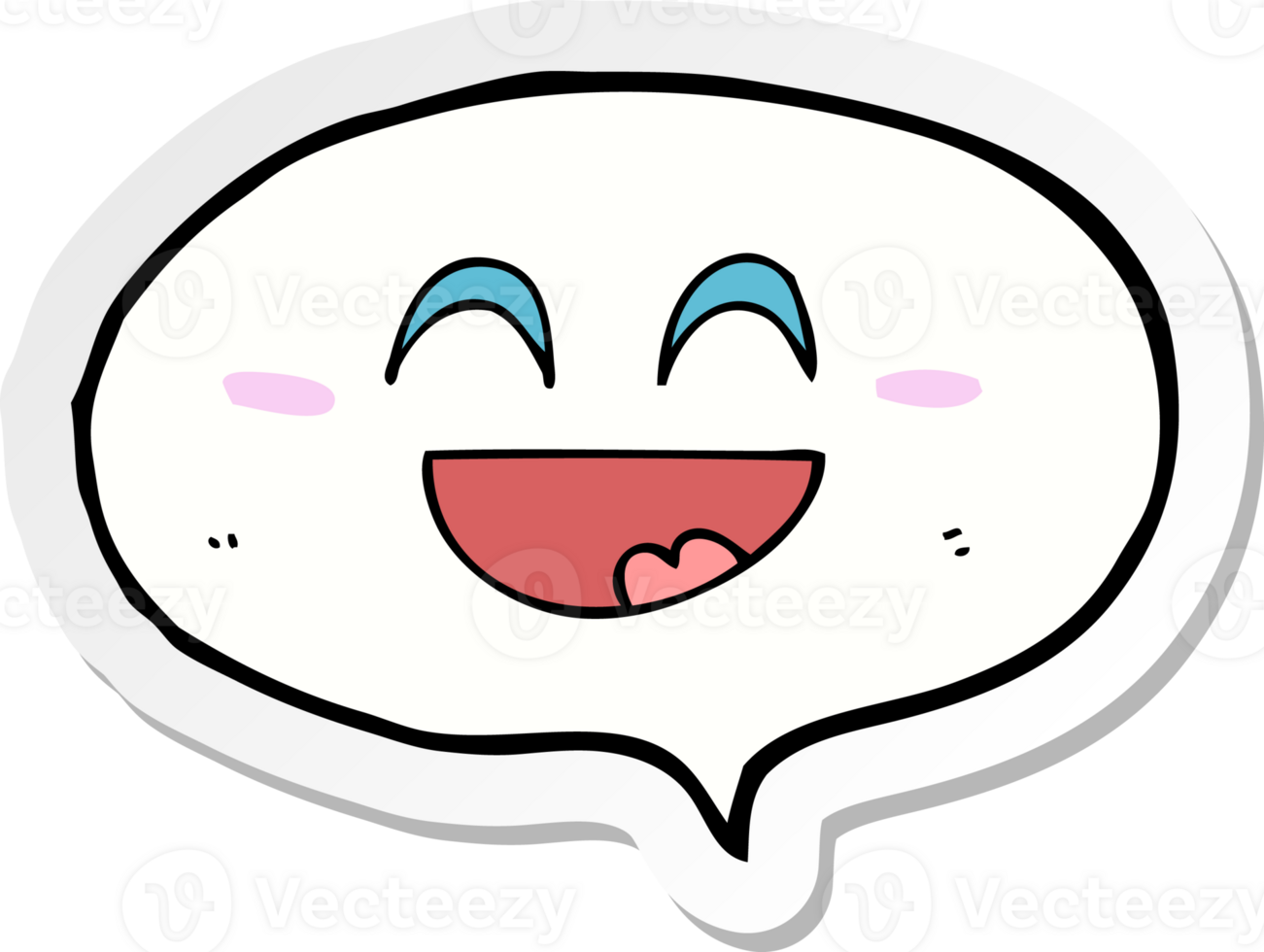 sticker of a cute cartoon speech balloon png