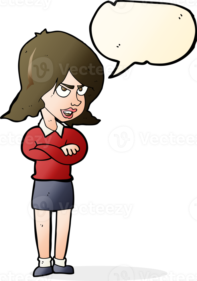 cartoon angry woman with speech bubble png