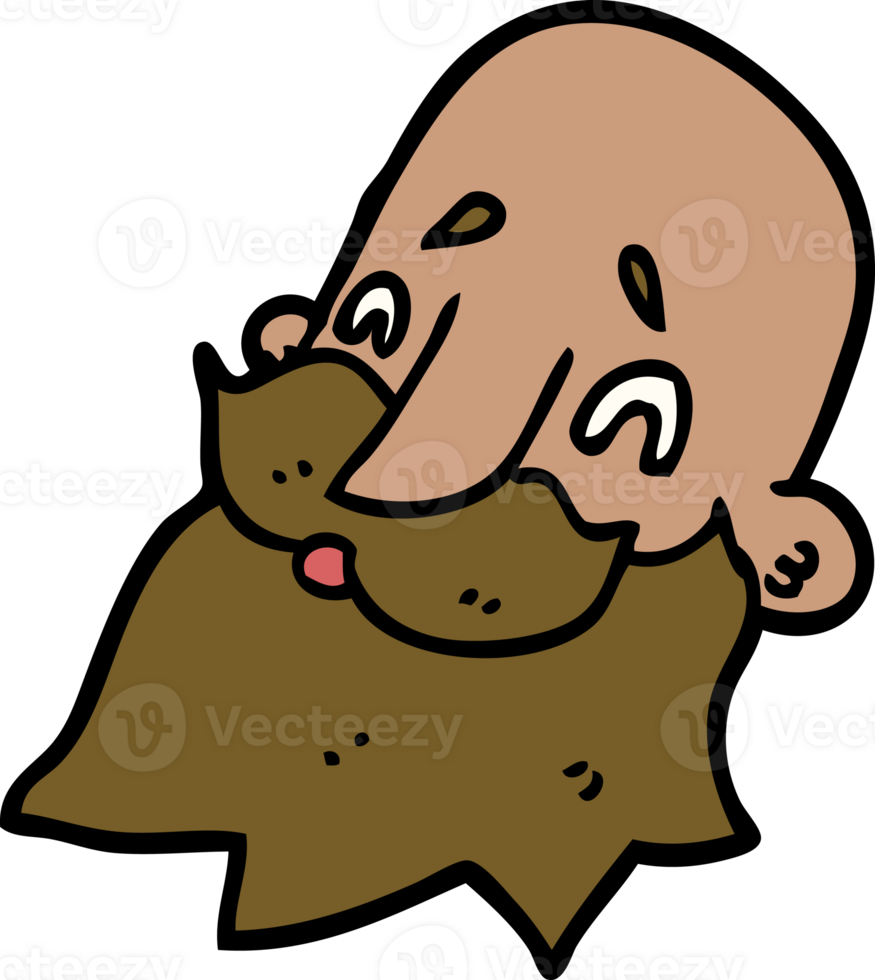 cartoon doodle man with beard png