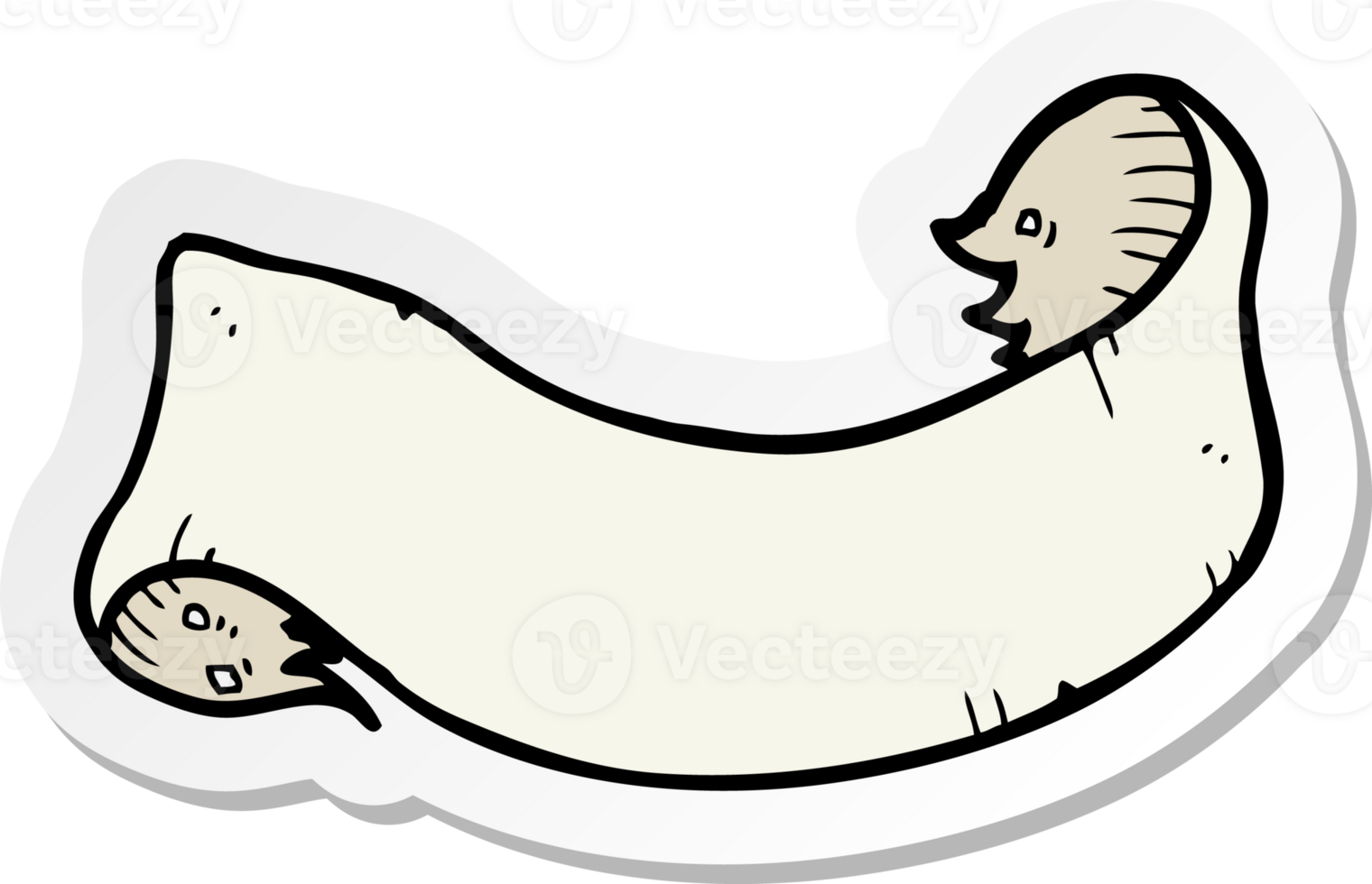 sticker of a cartoon tattoo scroll banner png
