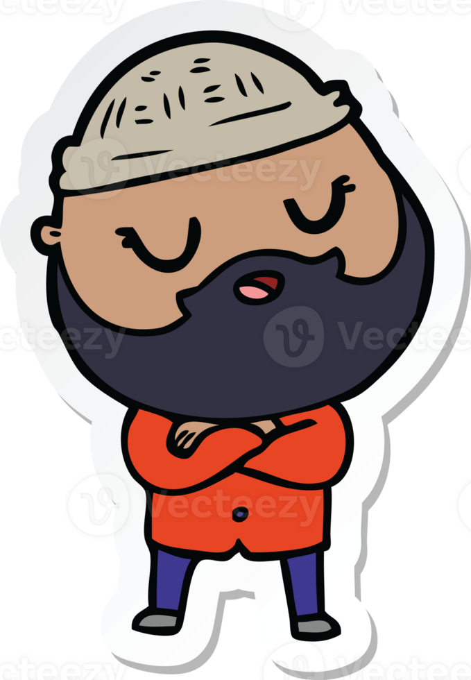 sticker of a cartoon man with beard png